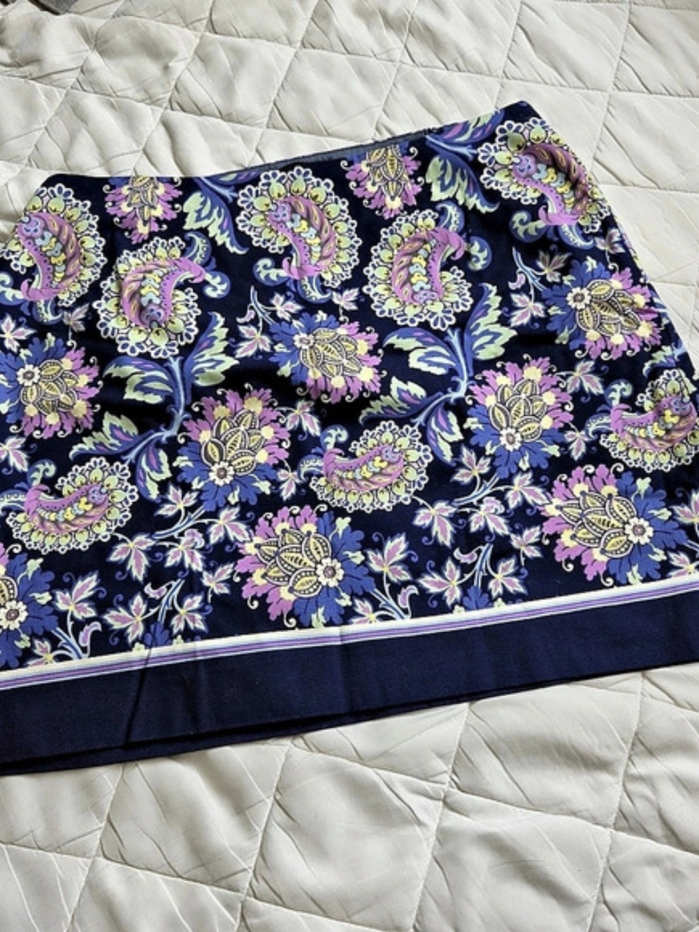 Talbots Floral A-Line Skirt in Blue & Pink Size 16WP NWT